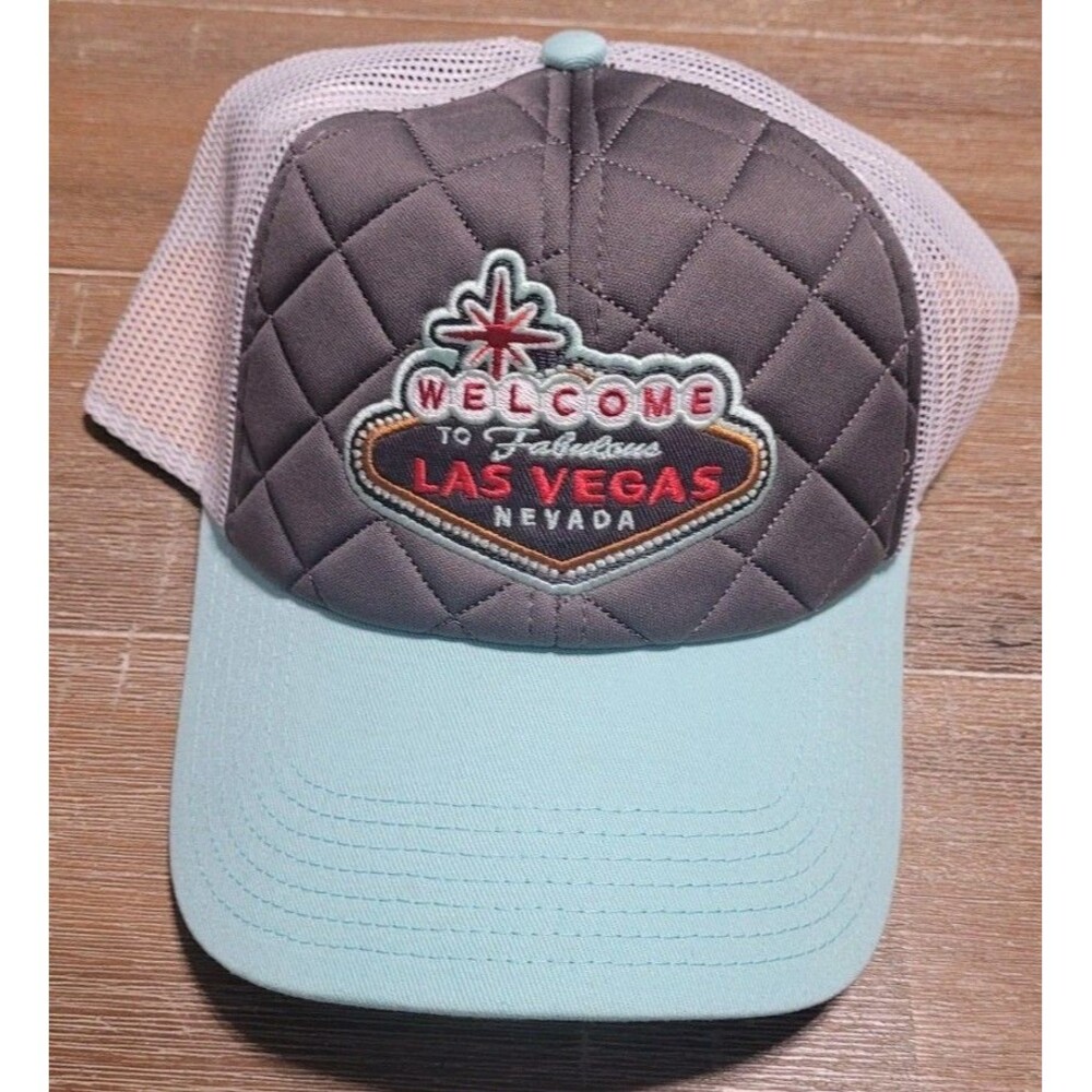 Welcome To Fabulous Las Vegas NEW Blue Gray White Trucker Hat Snapback Cap